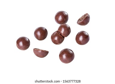 chocolate ball fly  isolated on white 
