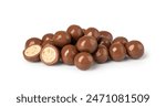 Chocolate balls isolated on white background