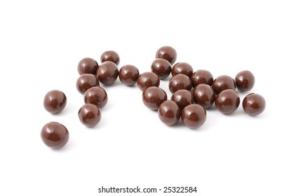 Chocolate Balls Isolated On White