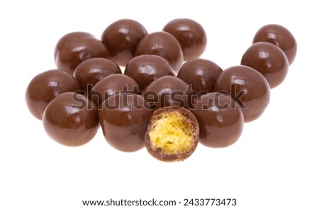 chocolate balls isolated on white background