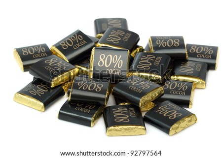 Chocolate bar in foil wrapper