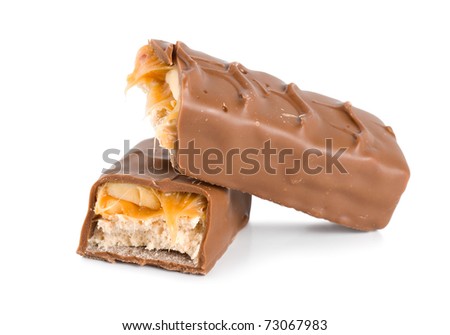 Chocolate bar isolated on a white background