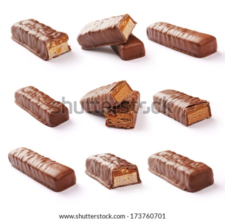 Chocolate bar set with clipping path