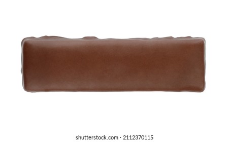 Chocolate Bar Top View Isolated On White Background