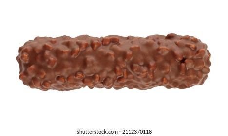 Chocolate Bar Top View Isolated On White Background