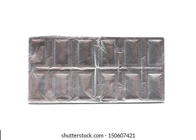 Chocolate Bar Wrapped In Foil.