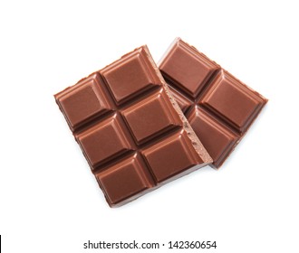 Chocolate bars isolated on white background - Shutterstock ID 142360654