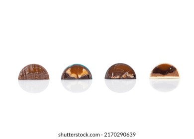 Chocolate Bonbons on white backgrounds.