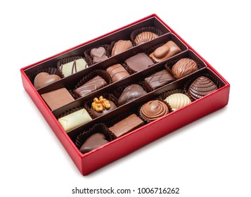 Chocolate box isolated on white