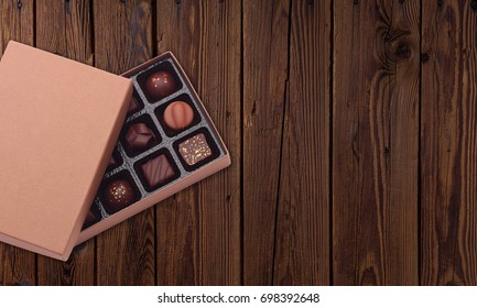 Chocolate box on table