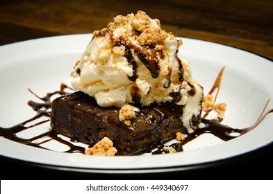 Chocolate Brownie And Ice Cream