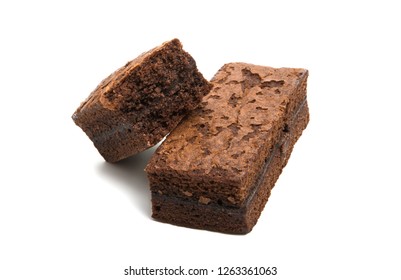 Chocolate Brownie Isolated On White