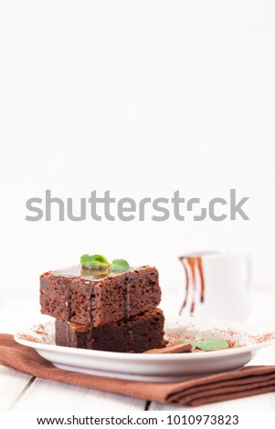 Similar – quadratische Stücke Schokoladenbrownie