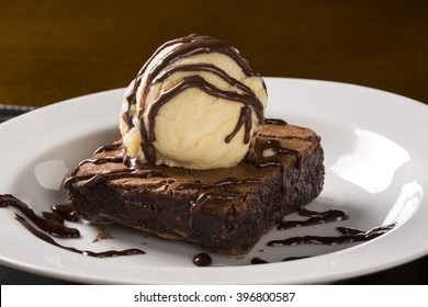 Chocolate Brownie with Vanilla Ice Cream - Powered by Shutterstock