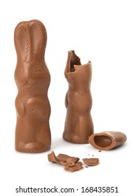 Chocolate Bunny Isolated On White Background