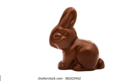 Chocolate Bunny Isolated On White Background