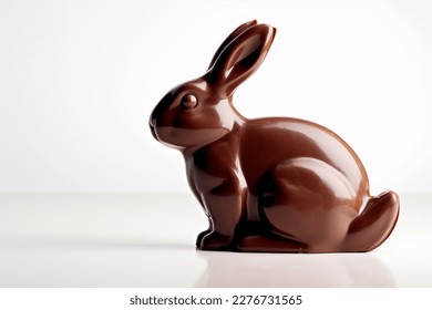 chocolate bunny on a white background