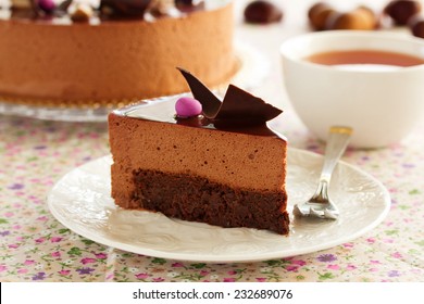 Chocolate Cake With Chestnut Mousse Brownie.