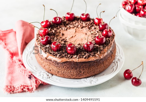 Chocolate Cake Decorated Chocolate Shavings Sweet Stock Photo (Edit Now ...