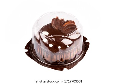 Chocolate Cake With Chocolate Glaze In Packaging