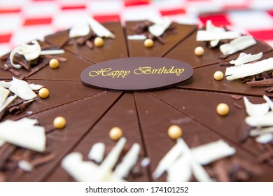 Chocolate Cake Happy Birthday Label Stock Photo Edit Now