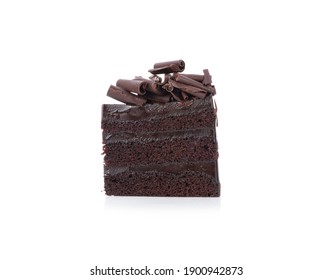 Chocolate Cake Isolated On White Background