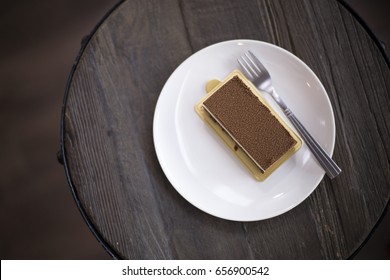 Chocolate Cake Kitkat Plate On The Table