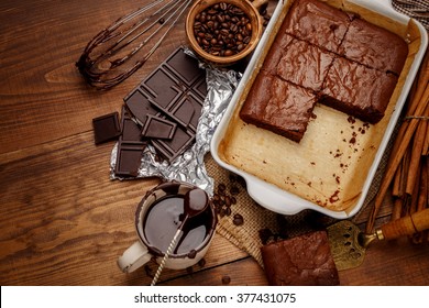 Chocolate Cake On A Baking Sheet