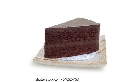 Chocolate Cake On White Background