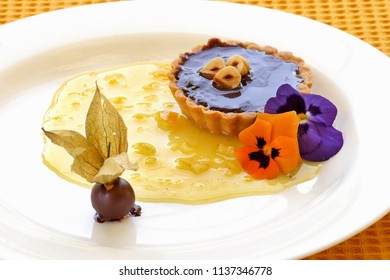 chocolate cake with orange jelly - Shutterstock ID 1137346778