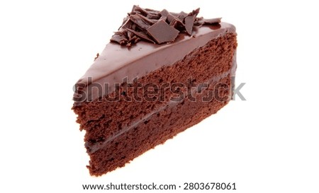    Chocolate Cake Slice Isolated on White Background