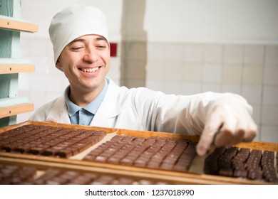 Chocolate Candies Process Making Master Factory Worker