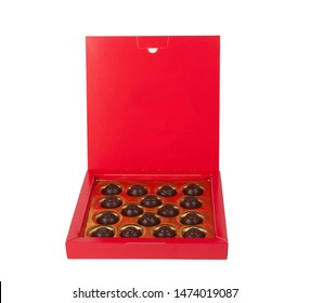 Chocolate Candy In A Box Isolated On White Background