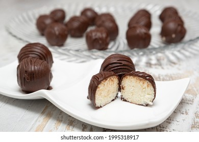 Chocolate, Chocolate Candy, Truffle. Chocolate truffles hand made by chocolatier