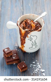 Chocolate Caramel Cake In A Mug