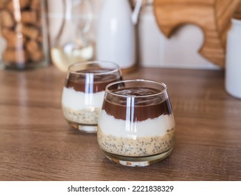 Chocolate Caramel Dessert With Chia Seeds