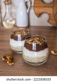 Chocolate Caramel Dessert With Chia Seeds