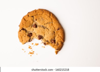 Chocolate Chip Cookie With A Bite Taken Out