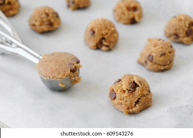 Chocolate Chip Cookie Dough With Ice Cream Scoop