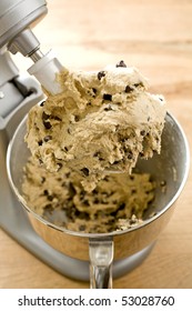 Chocolate Chip Cookie Dough In Mixer