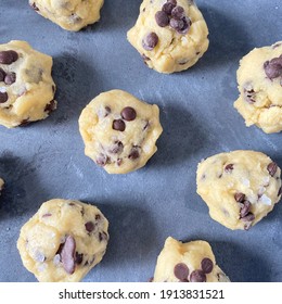 Chocolate Chip Cookie Dough Rolled Into Balls