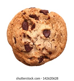 Chocolate Chip Cookie Isolated On White