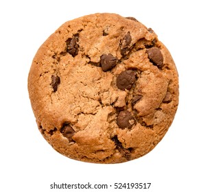 Chocolate Chip Cookie Isolated On White Background