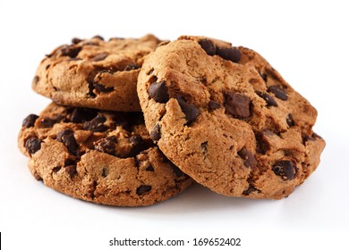 Chocolate chip cookie on white - Shutterstock ID 169652402