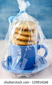 Chocolate Chip Cookies In A Cup Wrapped For Present