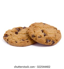chocolate chip cookies isolated on white background - Shutterstock ID 322544402