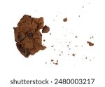 chocolate chips with crumb isolated
