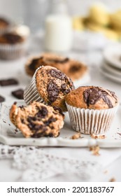 Chocolate Chunk Banana Bread Muffins