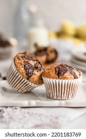 Chocolate Chunk Banana Bread Muffins