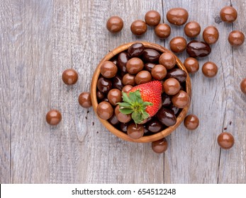 Chocolate Coated Malt Balls With Strawberry